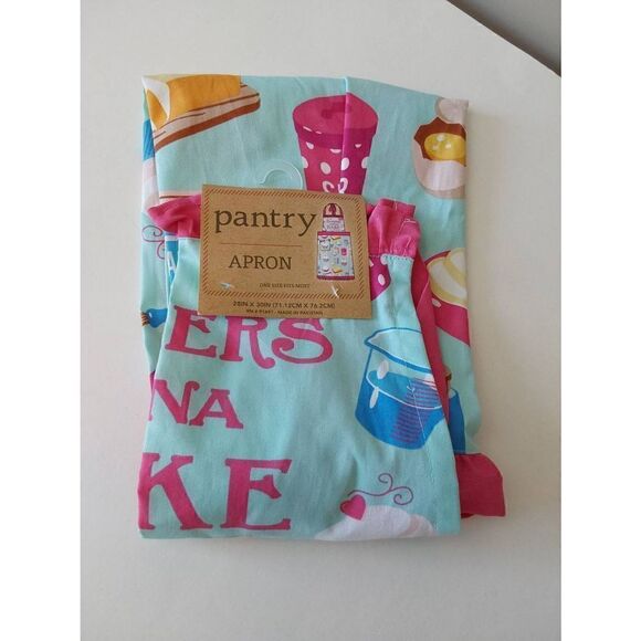 Pantry Apron New Turquoise and Pink - Picture 3 of 6